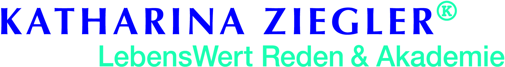 Logo Katharina Ziegler Lebenswert Reden & Akademie in blau und grün auf weißem Hintergrund.