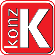 Logo Konz in rot auf weißem Hintergrund.